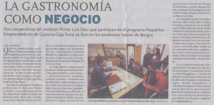La gastronomía como negocio (Diario de Burgos) 6.Cooperativas Instituto Pintor Luis Sáez